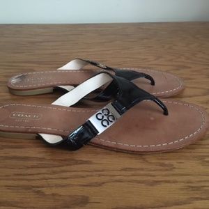 Coach Black Patent leather sandals - elegant and upscale casual!